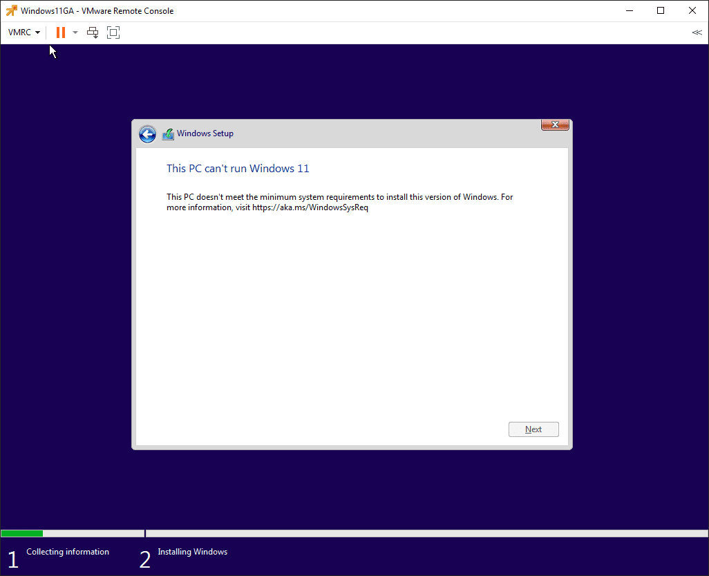 This PC cant run Windows 11 error