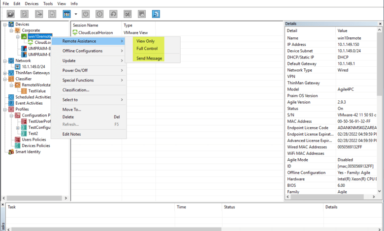 Providing remote assistance to remote workers using ThinMan Server