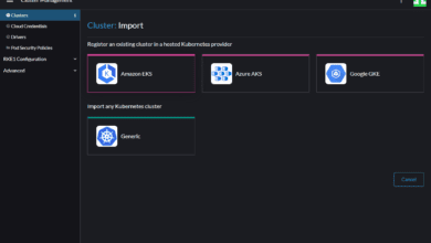 Choose the type of Kubernetes cluster to import using Rancher