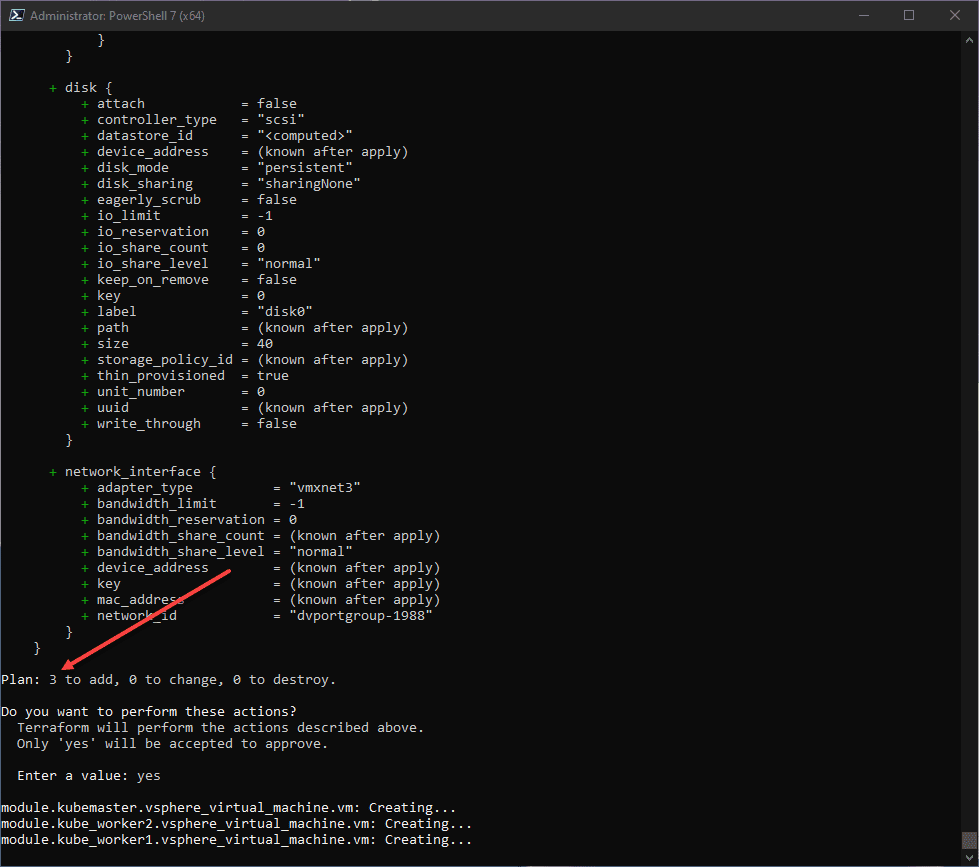 Running the terraform apply command