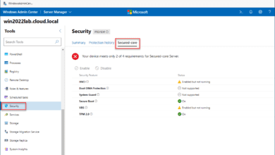 Secured Core Server configuration using Windows Admin Center