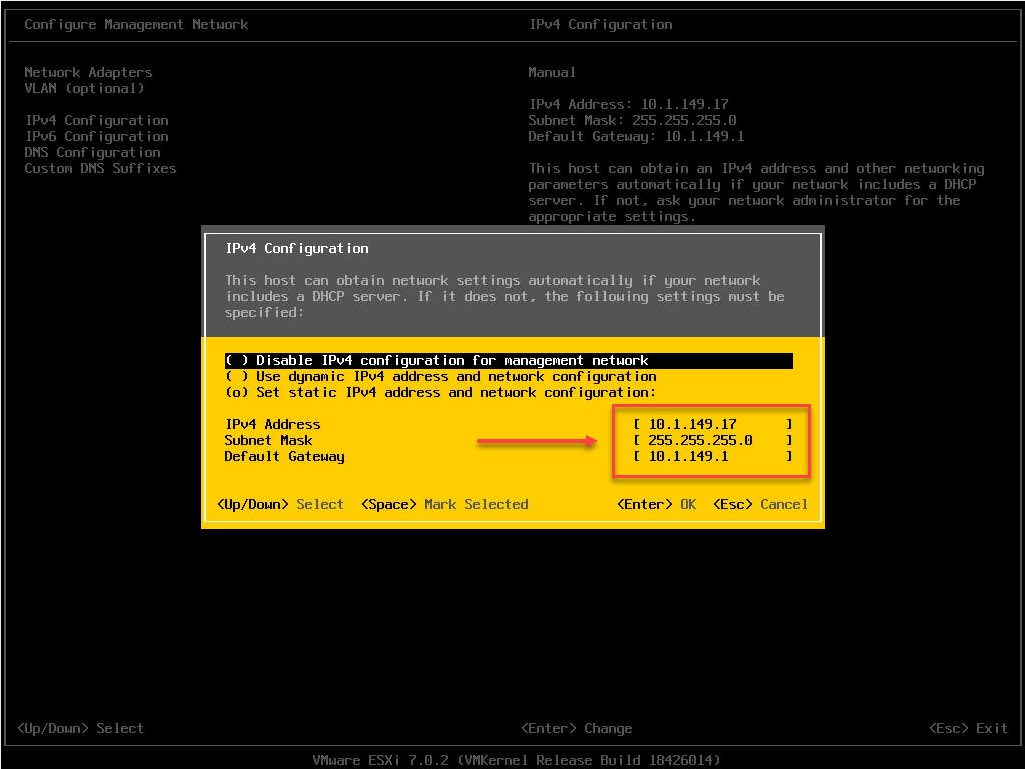 Viewing the old IP address to change to the new IP address