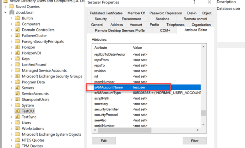 Viewing the sAMAccountName in Active Directory Users and Computers