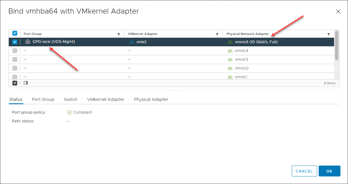 Add a Network Port Binding