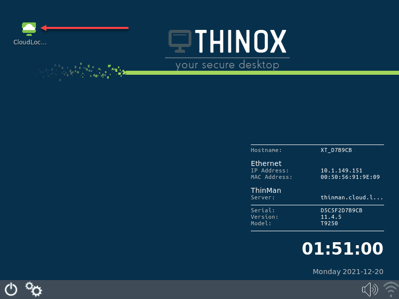 Secure ThinOX4PC environment with VDI connection configured