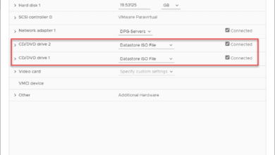 Vulnerable virtual machine in VMware vSphere to VMSA 2022 0001