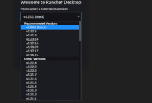 You can select the version of Kubernetes to download and run in Rancher Desktop