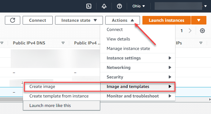 Creating an Amazon AMI image