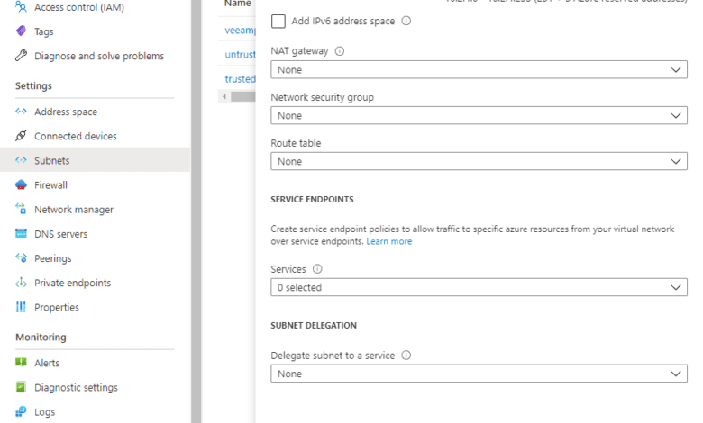 Creating an Azure Bastion host subnet