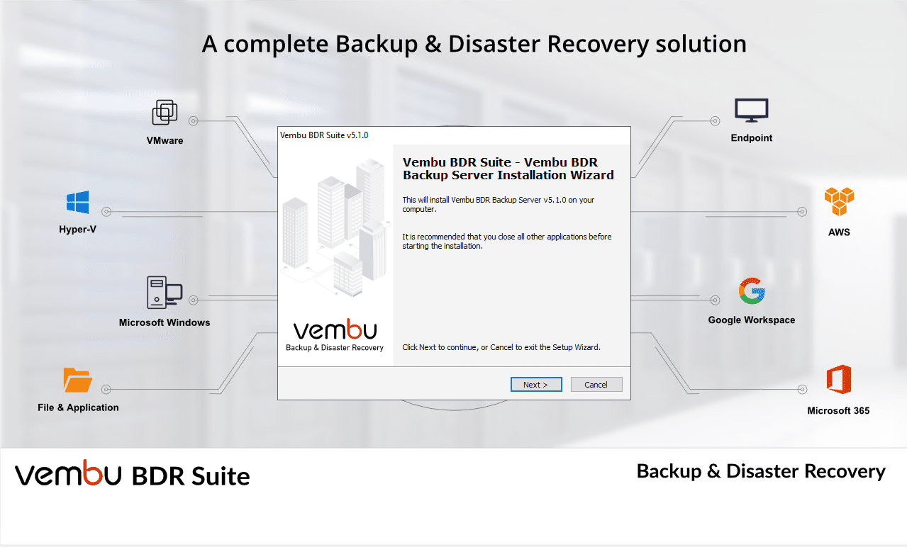 Installing Vembu BDRSuite v5.1