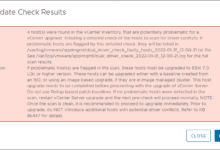 Pre Update Check Results finding problematic hosts