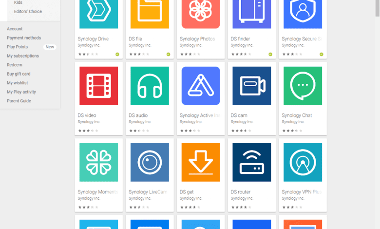Synology mobile apps in the Google Play store