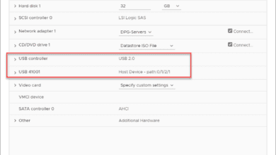 VMware ESXi virtual machine with USB controller