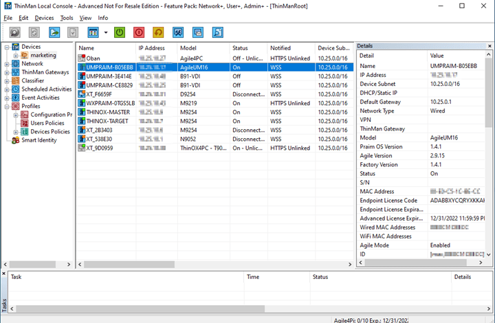 Agile remote thin client added to ThinMan Server