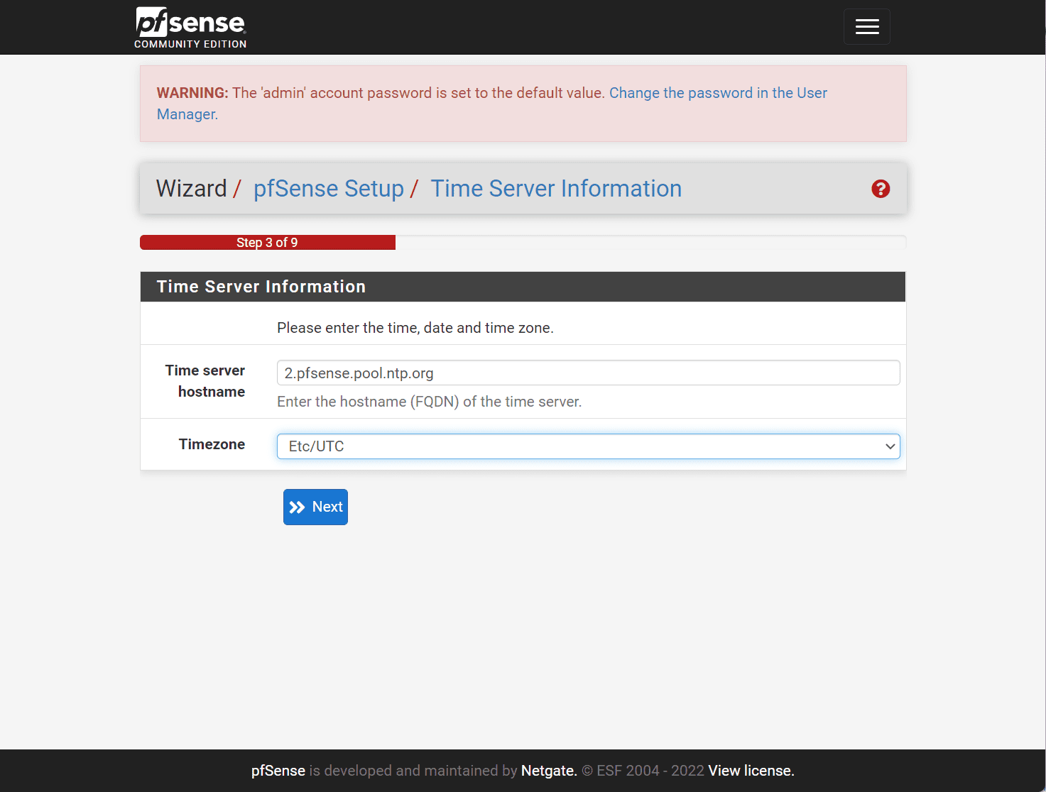 Configure NTP and timezone for pfSense