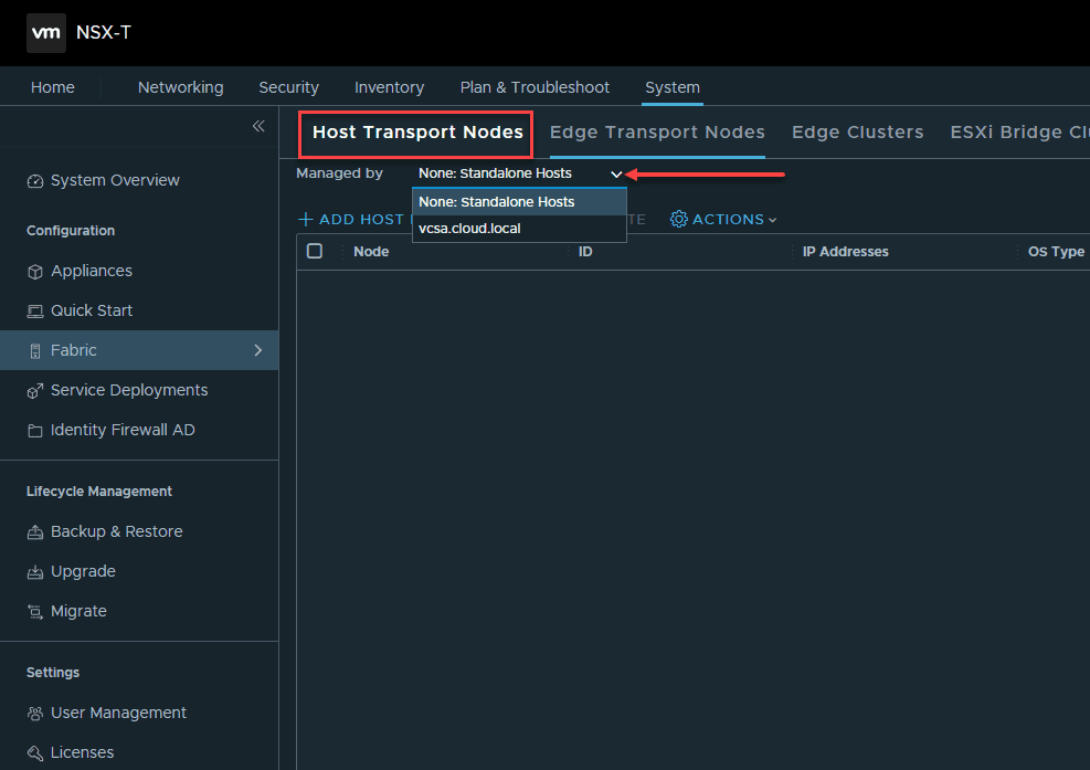 Installing Host Transport Nodes