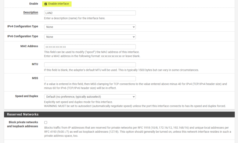 Make sure the parent pfSense interface is enabled