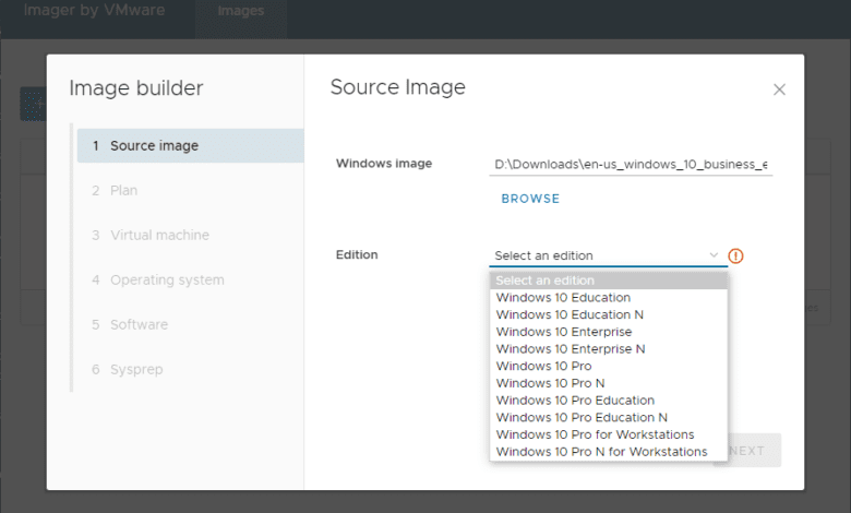 Point the Imager utility to a Windows ISO and choose the Windows Edition