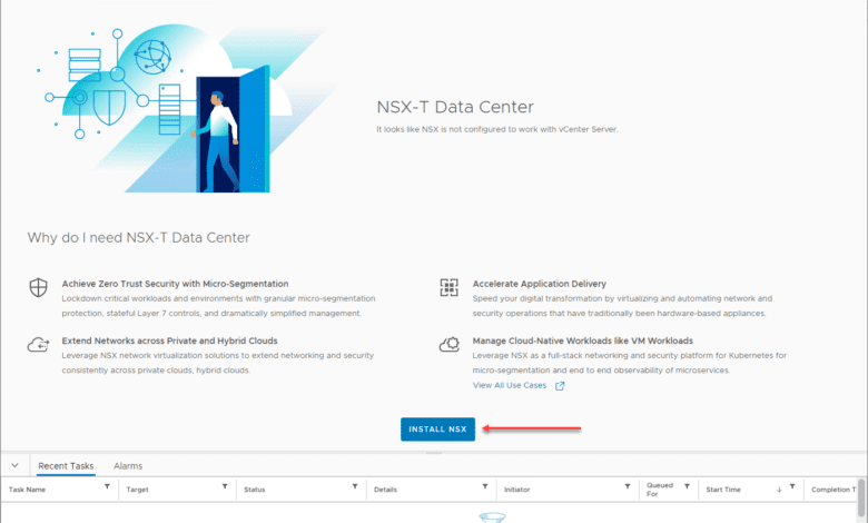 Using the Install NSX option from the vSphere Client