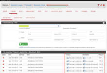 Viewing the advanced filter log in pfSense