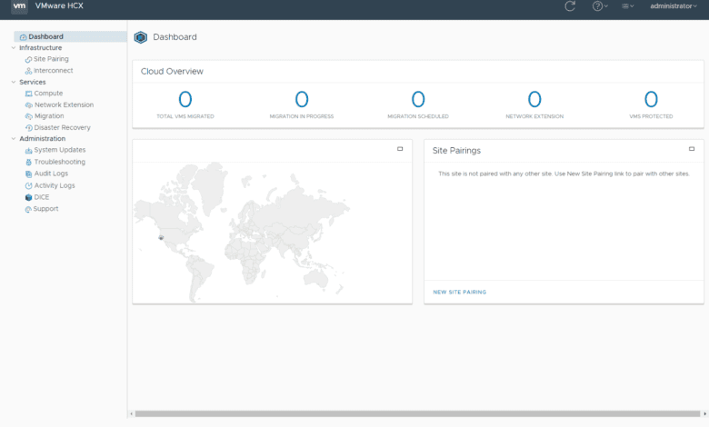 Accessing the VMware HCX console