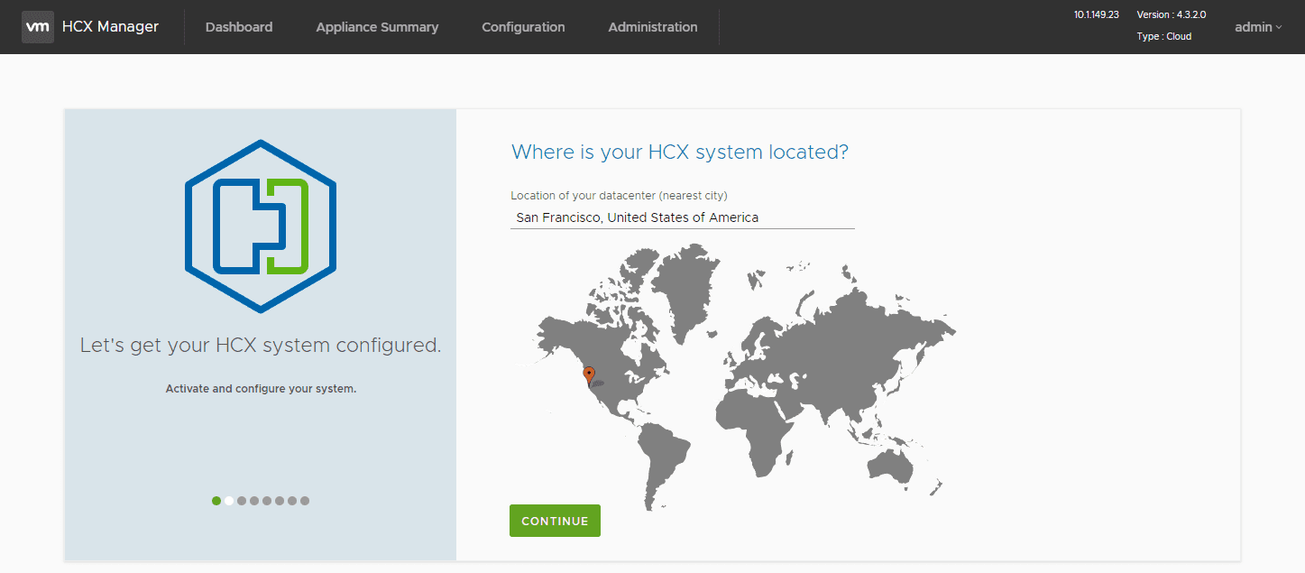 Choose the location for your VMware HCX installation
