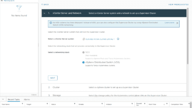 Configuring VMware Tanzu Workload Management from vSphere Client