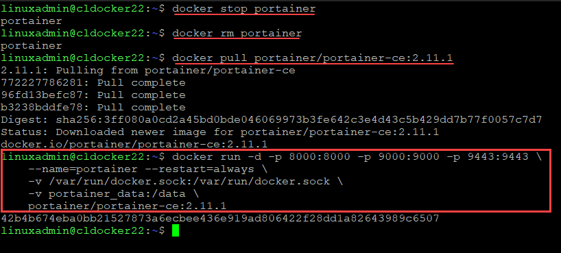 Upgrading Portainer Server installation in Ubuntu 22.04