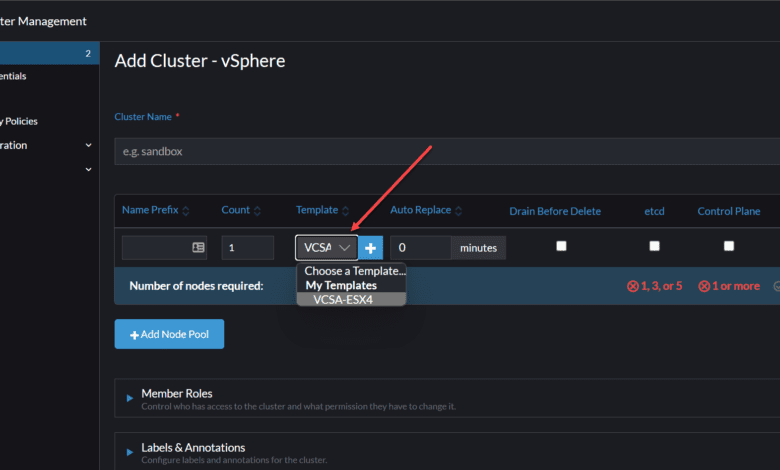 Choosing your Rancher Node Template when deploying a Kubernetes cluster