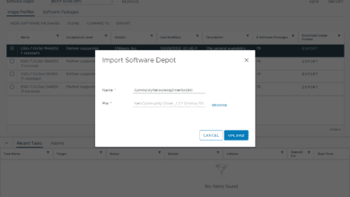 Importing the Community Networking Driver for ESXi