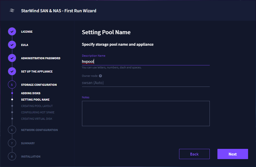 Setup the pool name