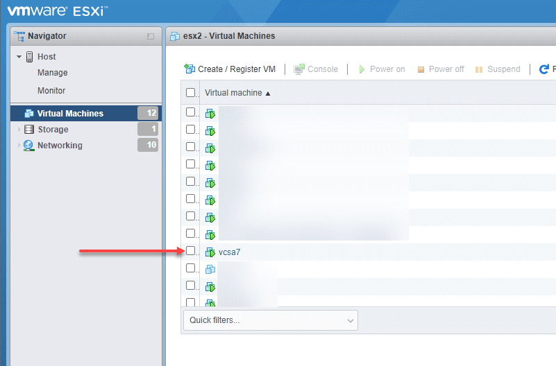 Take a snapshot of your VCSA appliance before installing the updates