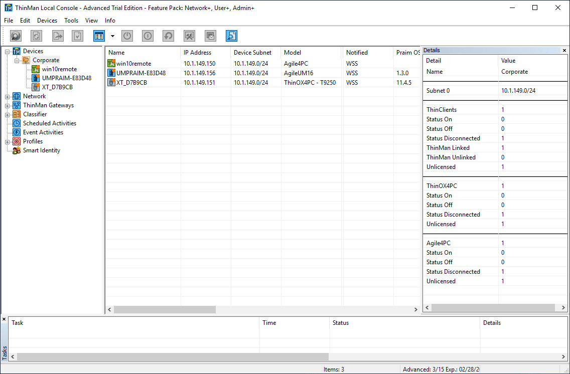 Thinman Server Console