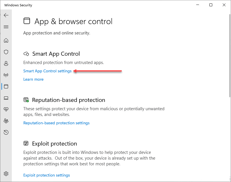 Configuring Smart App Control in Windows 11 22H2