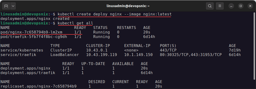 Creating a new Nginx deployment to test MetalLB