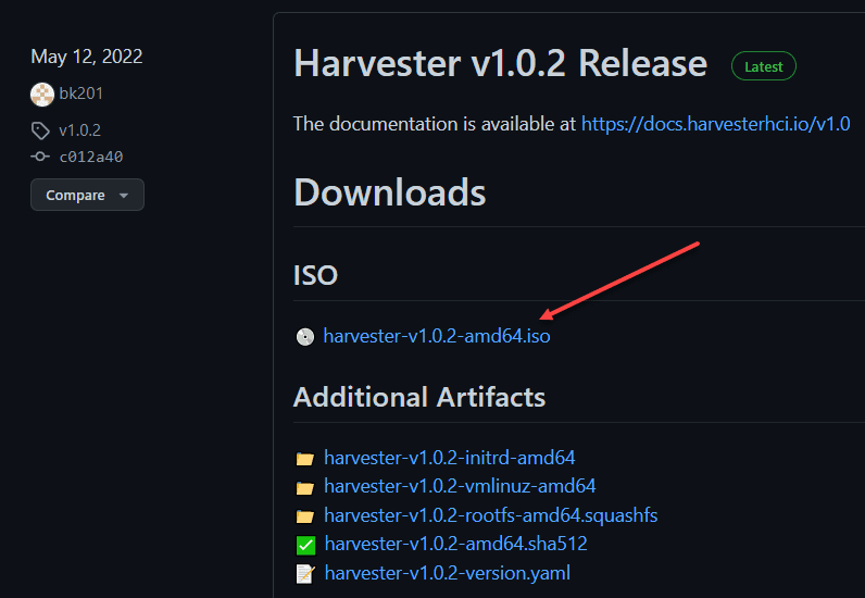 Downloading Harvester from the Github page