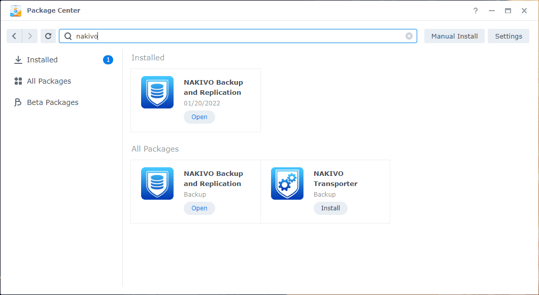 Installing NAKIVO Backup Replication in Synology