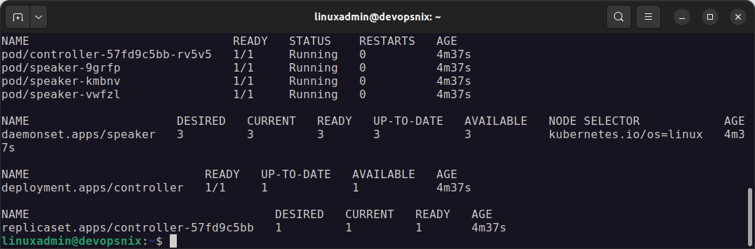 Looking at resources in the MetalLB namespace