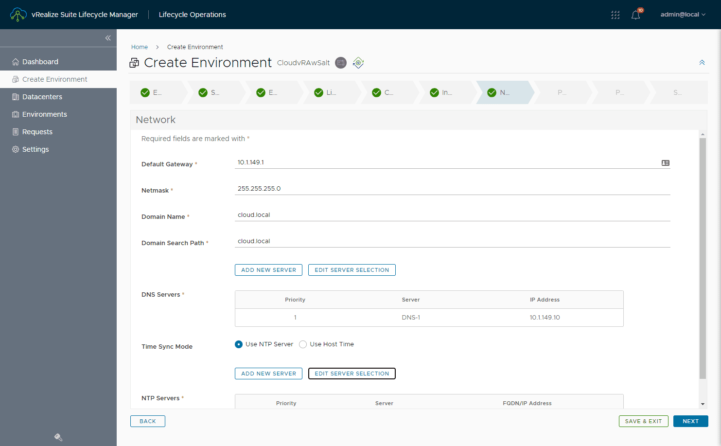 Configure network settings