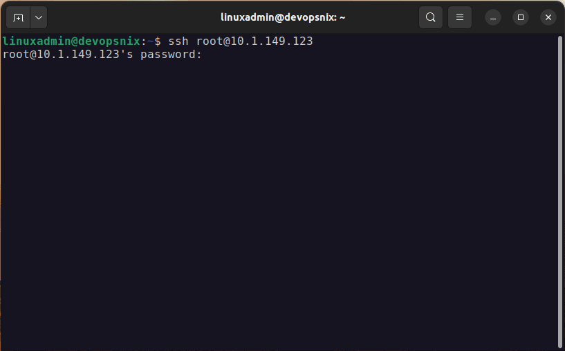 Creating an SSH connection to a Linux host