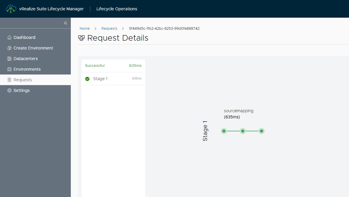 Request for the OVA upload to upgrade vRealize Automation completes successfully