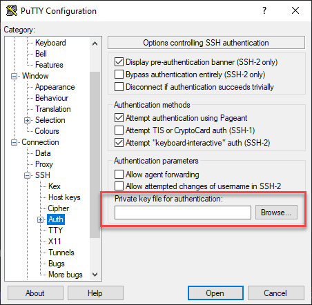 SSH authentication with Putty