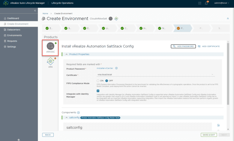 SaltStack Config during the installation