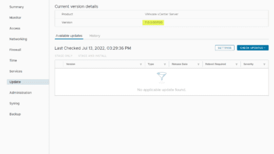 Verifying the version of the vCenter Server after the upgrade completes