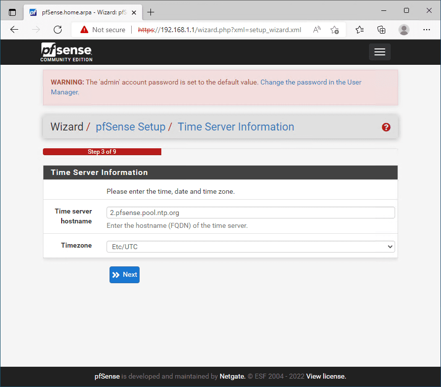 Configure NTP settings in pfSense