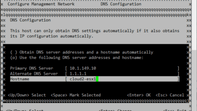 Configure the ESXi hostname in the DCUI