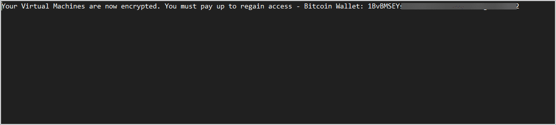 Ransom note with Bitcoin wallet address