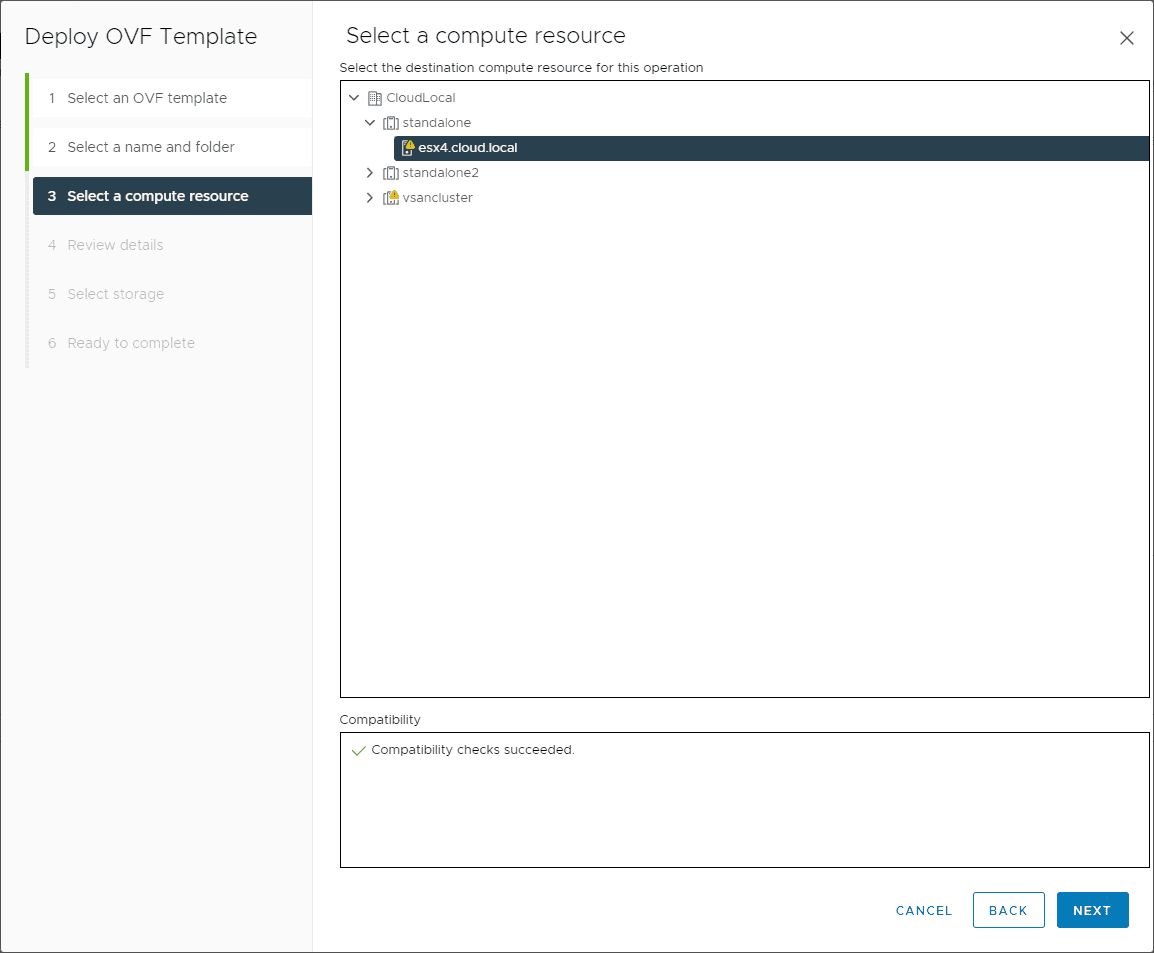 Select the compute resource in your vSphere inventory