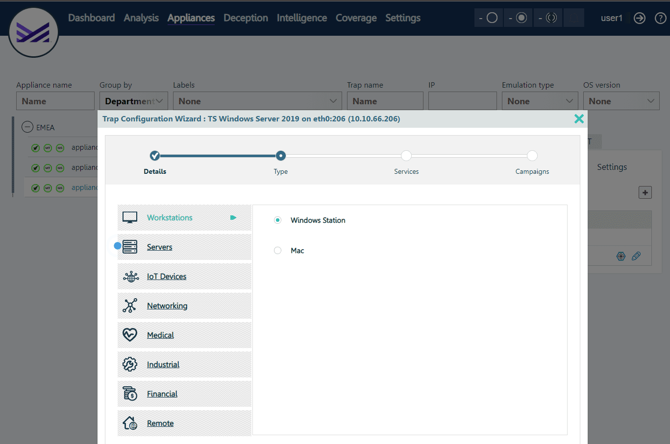 Configuring a new threat sensor type and services