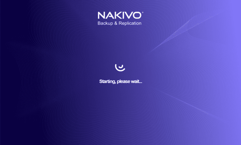 The NAKIVO solution starting up after deployment